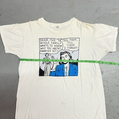 Vintage Roy Lichtenstein Flying Fish LA Shirt Forgot To Get Married 80s XL Art