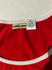New UNDERGEAR International Male Red & White Cotton Fitted Tank Top sz XL