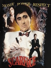 Scarface Vintage T Shirt Money Power Respect Back Hit Large AAA Tag Black MIM
