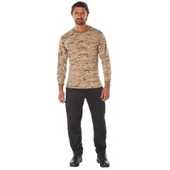 Desert Digital Camouflage Long Sleeve Tee Shirt Mens Camo Cotton T-Shirt