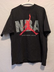 Vintage Nike Jordan Jump Shirt Embroidered Border Size Large Black & White