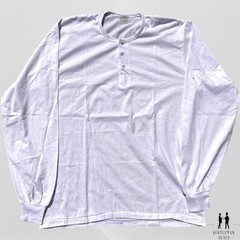 Vintage 50s Race Brand Henley Long Sleeve Shirt Republican Workwear White Sz 44