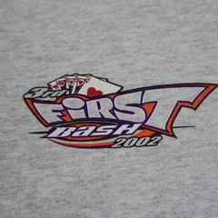 Vintage First Bash 2002 Shirt Mens XL Hot Rod Racing Henley Poker Graphic Tee