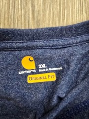 Carhartt Men’s Original Fit Long-Sleeve Graphic Logo T-Shirt, Navy Blue