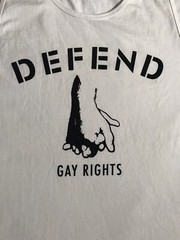 Defend Paris Peace Kitson Graphic Sleveless White Tank ” Defend Gay Right” Sz XL