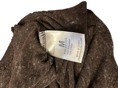 Kuwalla Tee Linen Blend T-Shirt Men’s Medium | Brown Curved Hem Minimalist