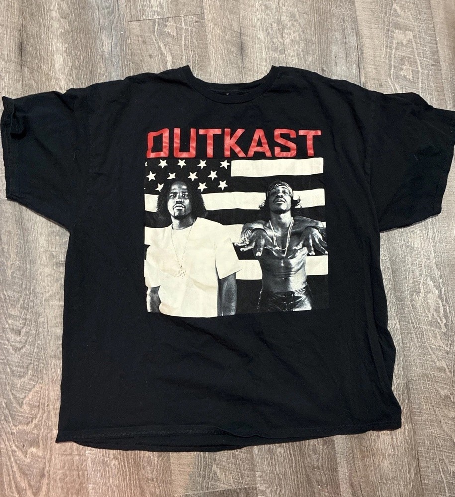 Outkast Shirt Mens XL Black Graphic Band Rap Hip Hop Tee Music T-Shirt