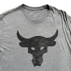 Under Armour Project Rock T-Shirt Men’s Small Gray Brahma Bull Loose