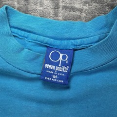VTG 80s Ocean Pacific Op Surf T Shirt M Turquoise Windsurfing Single Stitch USA