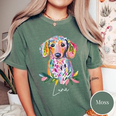 Personalized Dachshund Shirt Custom Wiener Dog Portrait Tee Gift