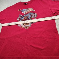 Harley Davidson Shirt Men 2XL Motorcycle Wolf Patriot Logo Biker Cotton