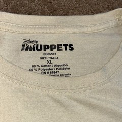 Muppets Kermit the Frog banjo country roots Beige graphic tee Shirt large Funny