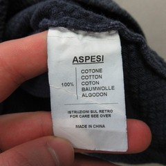 Aspesi Shirt Mens 50 Long Sleeve Crew Neck Blue Lightweight Casual Outdoors