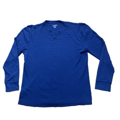 Old Navy Classic Thermal Pique Knit Tee Shirt Men XL Blue Crew Neck Tee Basic