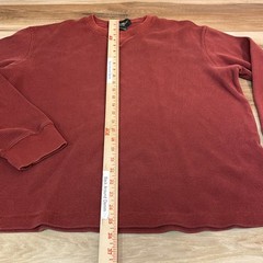 Eddie Bauer Mens Waffle Knit Thermal Shirt Long Sleeve Brick Red Cotton Large