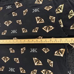 Karl Kani Gold T-Shirt Black Diamond AOP Mens 4XL Streetwear KK Logo