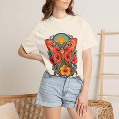 Psychedelic Hibiscus Moth Graphic Tee