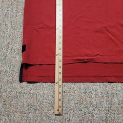 Orvis T-Shirt Mens Medium Red Short Sleeve Cotton Football Yoke Split Hem Tee