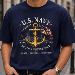 Comfort Colors® Vintage US Navy 250th Anniversary Shirt FREESHIP