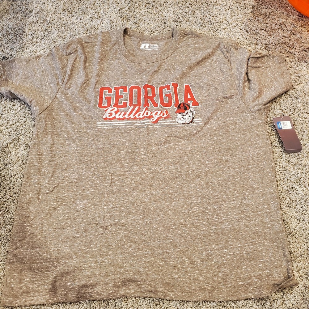 Georgia Bulldogs Russel Athletic T-Shirt Grey Short Sleeve 2xl New With Tags