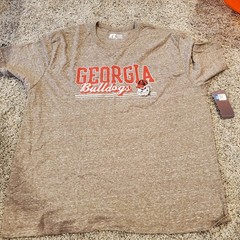 Georgia Bulldogs Russel Athletic T-Shirt Grey Short Sleeve 2xl New With Tags