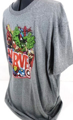 Marvel Comics Character T-Shirt-Mens 2XL XXL-Gray-HULK-Thor-Spiderman…