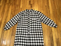 Vintage Fritzkittel Black/White Checkered Shirt Dress Maxi Women’s XL