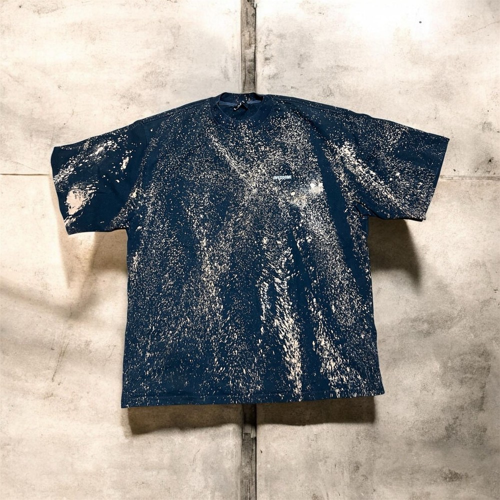 WE11DONE SS 2020 Multi-Bleach Splatter Logo Oversized T-Shirt