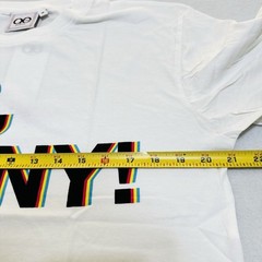 Queer Eye Yas Henny Graphic T-shirt Medium White Rainbow Shadow Short Sleeve NWT