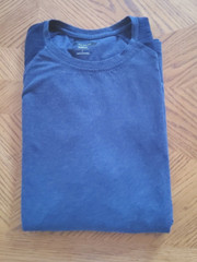 ALFANI MENS EASY CARE COLORBLOCK T-SHIRT-LARGE-BLUES-CREW NECK-LONG SLEEVES-*NEW