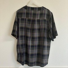 NOT CONVENTIONAL Gray Check Baseball Shirt Free Size