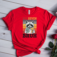 Vintage Raccoon 67 Bruh Six Seven Meme Unisex T-Shirt
