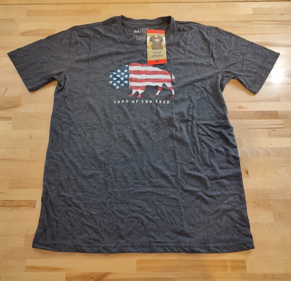 Men’s GALT Short Sleeve Patriotic Graphic Tee T-Shirt Gray Size Medium