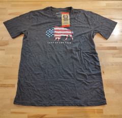 Men’s GALT Short Sleeve Patriotic Graphic Tee T-Shirt Gray Size Medium