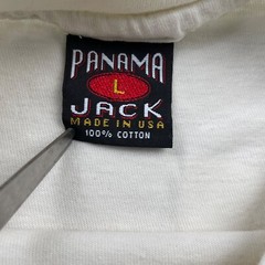 VTG Panama Jack Myrtle Beach Men’s Single Stitch S/S T-Shirt Ivory • USA • Large