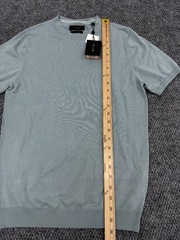 Porter & Ash Men’s Small Mint Green Knit Ribbed Trim Viscose Crew Neck Shirt