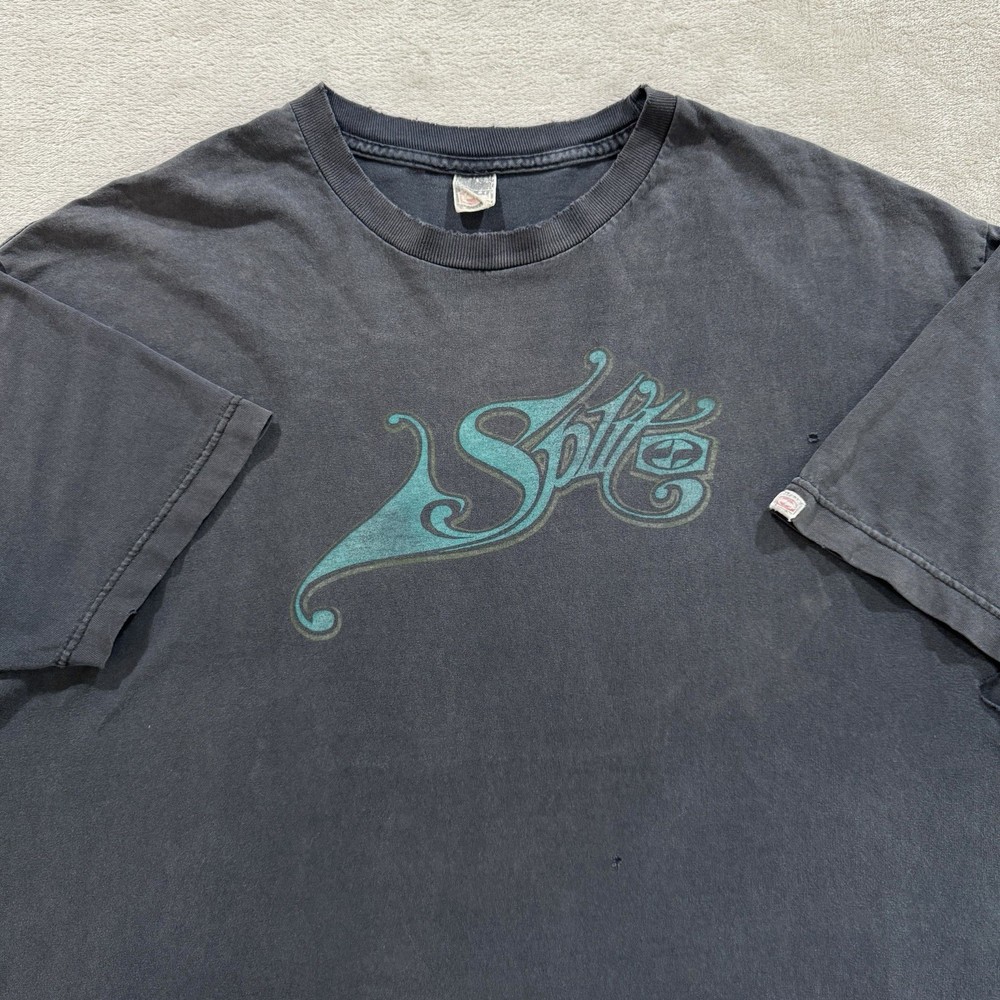 Vintage Y2K Split Skateboarding Faded Distressed Graphic T-shirt Size XL 90s