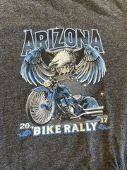 2017 Arizona bike rally T-shirt eagle graphic, Suna, Dark Gray Large