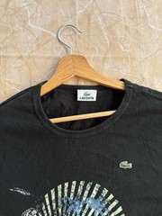 Lacoste Men’s Long Sleeve Graphic T-Shirt Size 7 XL XXL Black Crocodile Print
