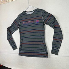 Burton Snowboard Shirt Adult Medium Stretch Long Sleeve Striped Dry Ride Men’s