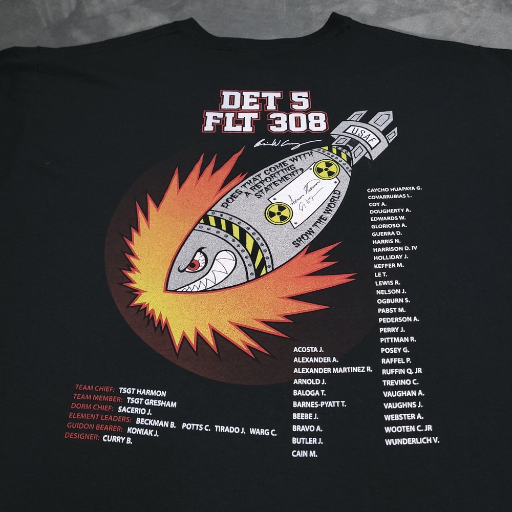 US Air Force Flight 308 Large Shirt United States Military Nuclear Bomb