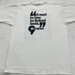 vtg 80s WWOR NEW YORK ROLLAND SMITH CHANNEL 9 NEWS T-Shirt LARGE single stitch