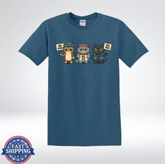 Funny Cat Protest No King No ICE No War Cute Angry Cats Graphic T-Shirt