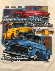 Chevrolet Trucks ’55-’57 TShirt Hot Rod White Short Sleeve Cars Mens 2XL