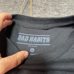 Spencers Bad Habits Shirt Men Large Katana Anime Black Short Sleeve Waifu Top