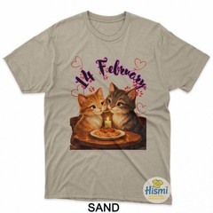 Romantic Valentine’S Day Cats Eating Spaghetti T-Shirt