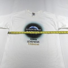 Vintage Lexis Nexis Tee Shirt Mens Medium White Web 1.0 Tech Internet Promo 90s