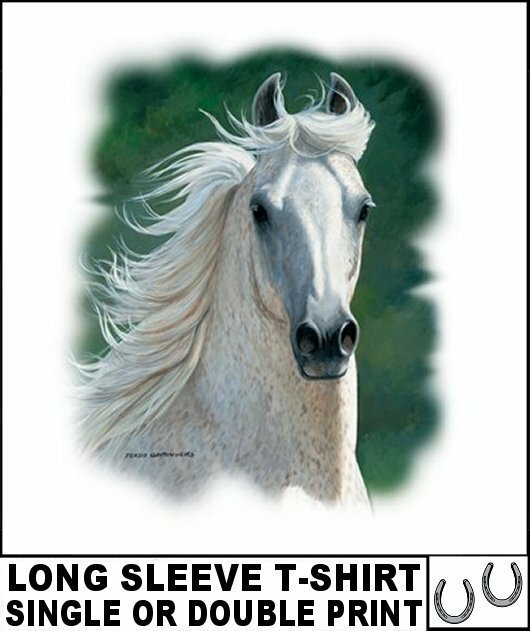 BEAUTIFUL ARAB OR ANDALUSIAN OR LIPIZZAN HORSE LONG SLEEVE T-SHIRT AB350