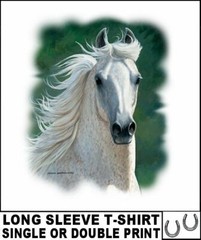 BEAUTIFUL ARAB OR ANDALUSIAN OR LIPIZZAN HORSE LONG SLEEVE T-SHIRT AB350