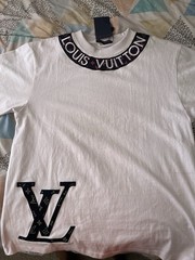 Louis Vuitton Men’s M White Cotton Jersey Crew Neck Logo Graphic T-Shirt